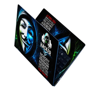 Hacker Mask Freedom Quote Laptop Skin - View 2