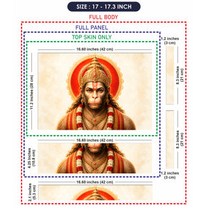 Hanuman Crowned Portrait Red Halo Cream Laptop Skin - View 9