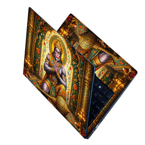 Hanuman Folded Hands Praying in Floral Arch Laptop Skin - View 2