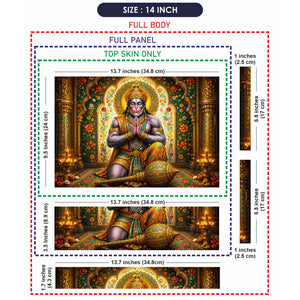 Hanuman Folded Hands Praying in Floral Arch Laptop Skin - View 7