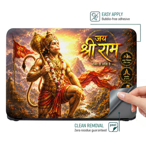 Hanuman Jai Shree Ram Mountain Warrior Laptop Skin - View 4