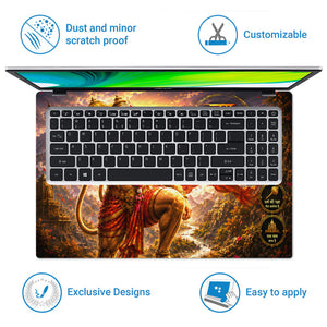 Hanuman Jai Shree Ram Mountain Warrior Laptop Skin - View 5