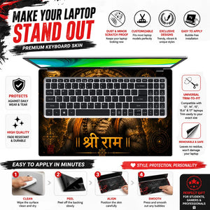 Hanuman Mace Shri Ram Gold Laptop Skin - View 5