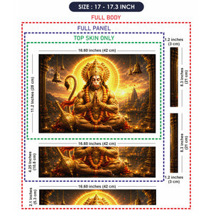 Hanuman Meditating with Halo and Bells Laptop Skin - View 9