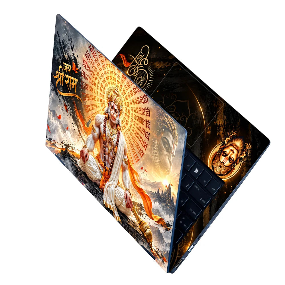 Hanuman Meditation Ram Mandala Laptop Skin - View 2