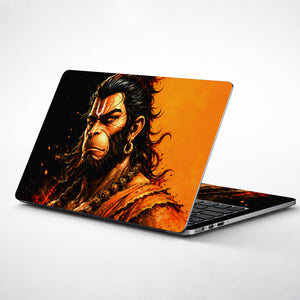 Hanuman Portrait Orange Fierce Laptop Skin - View 1