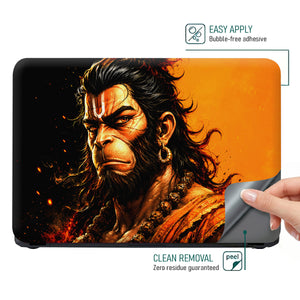 Hanuman Portrait Orange Fierce Laptop Skin - View 4