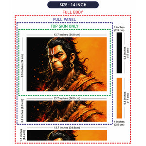 Hanuman Portrait Orange Fierce Laptop Skin - View 7