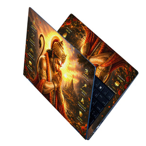 Hanuman Praying at Sunset Temple Riverside Laptop Skin - View 2