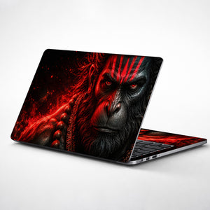 Hanuman Red Angry Face Closeup Laptop Skin - View 1
