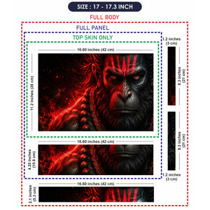 Hanuman Red Angry Face Closeup Laptop Skin - View 9
