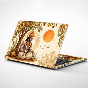 Hanuman Seated Under Tree with Sun Laptop Skin - View 1
