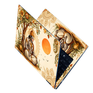 Hanuman Seated Under Tree with Sun Laptop Skin - View 2