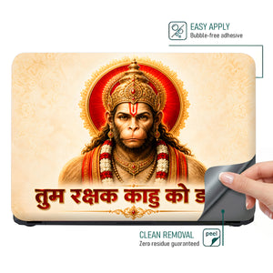 Hanuman Tum Rakshak Kahu Ko Dar Na Mantra Laptop Skin - View 4