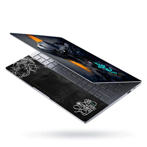 Har Har Mahadev Shiva Side Profile Flowing Hair Dark Art Laptop Skin - View 3