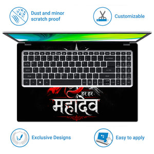 Har Har Mahadev Trident Laptop Skin - View 5