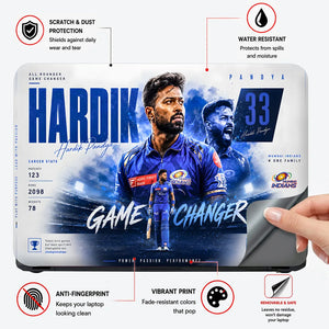 Hardik Pandya Game Changer White Laptop Skin - View 4