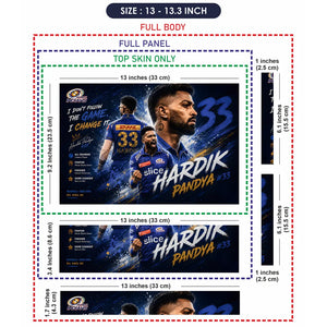 Hardik Pandya Mumbai 33 Laptop Skin - View 6