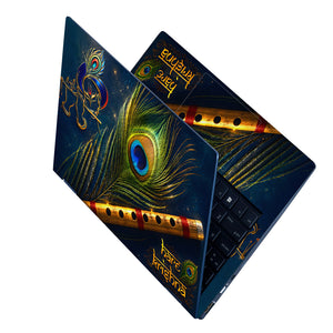 Hare Krishna Peacock Flute Laptop Skin - View 2
