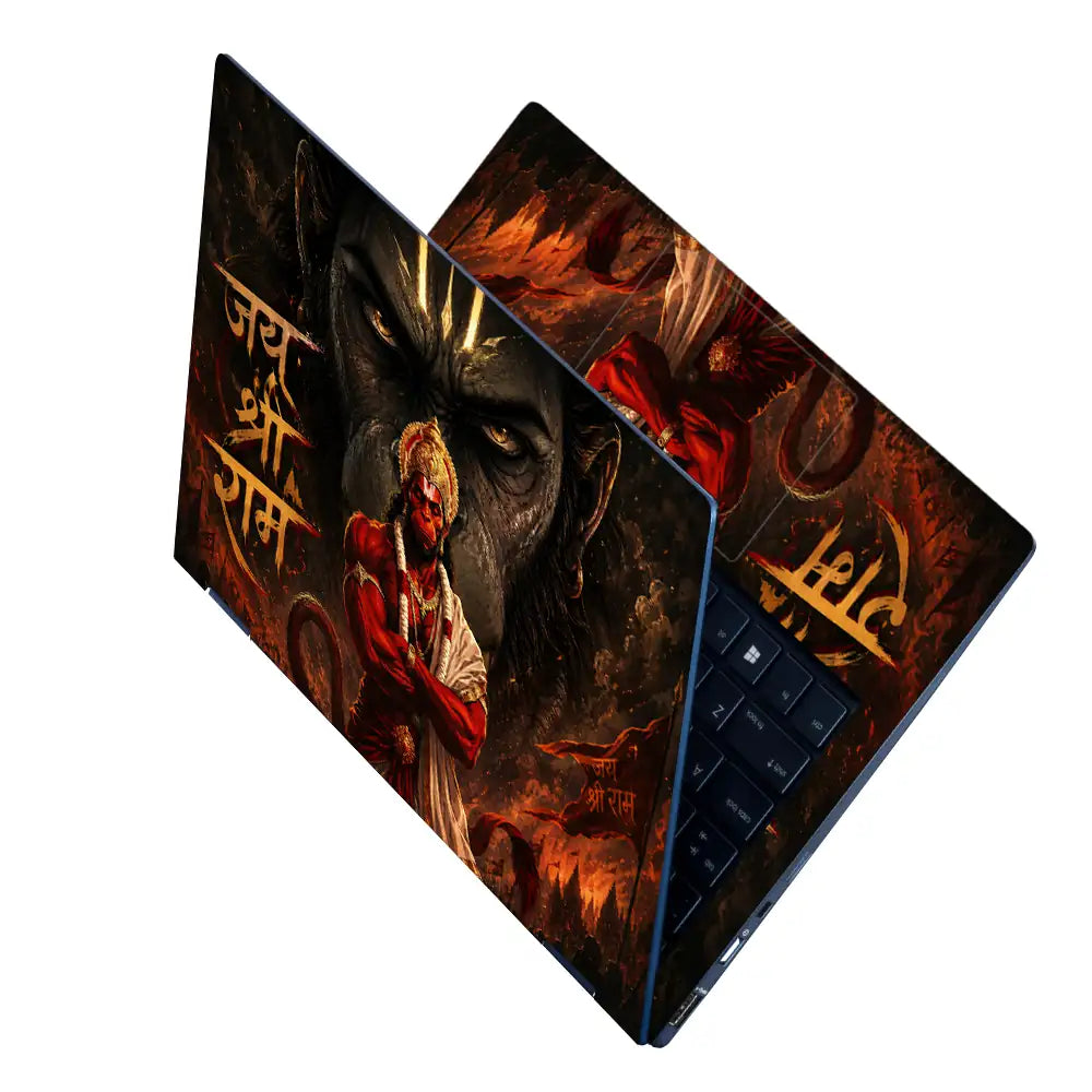 Hindu Hanuman Jai Shri Ram Dark Epic Laptop Skin - View 2