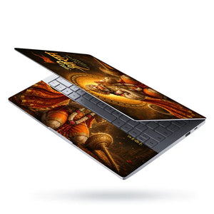 Hindu Hanuman Praying Golden Temple Laptop Skin - View 3