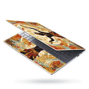Hindu Krishna Lotus Water Retro Laptop Skin - View 3