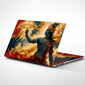 Hindu Krishna Sudarshana Chakra Splash Laptop Skin - View 1