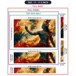 Hindu Krishna Sudarshana Chakra Splash Laptop Skin - View 9