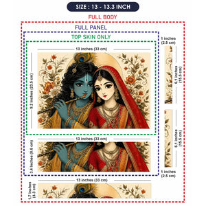 Hindu Radha Krishna Floral Folk Art Laptop Skin - View 6