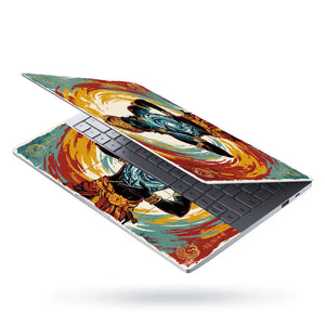 Hindu Vishnu Cosmic Energy Retro Laptop Skin - View 3
