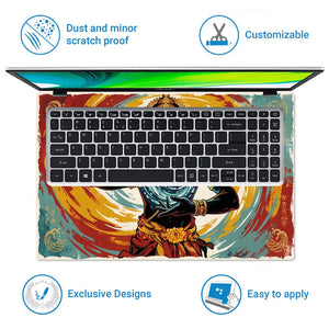 Hindu Vishnu Cosmic Energy Retro Laptop Skin - View 5