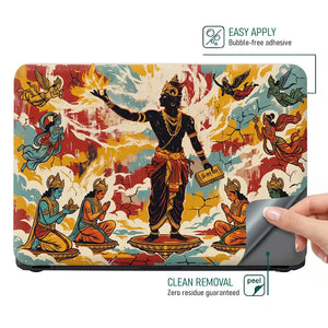 Hindu Vishnu Devotees Pop Art Laptop Skin - View 4