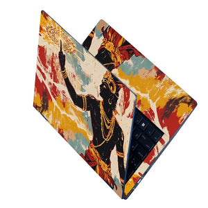 Hindu Vishnu Sudarshana Retro Art Laptop Skin - View 2