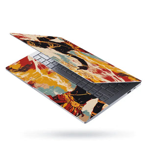 Hindu Vishnu Sudarshana Retro Art Laptop Skin - View 3
