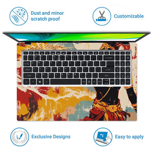 Hindu Vishnu Sudarshana Retro Art Laptop Skin - View 5