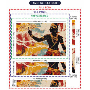 Hindu Vishnu Sudarshana Retro Art Laptop Skin - View 6