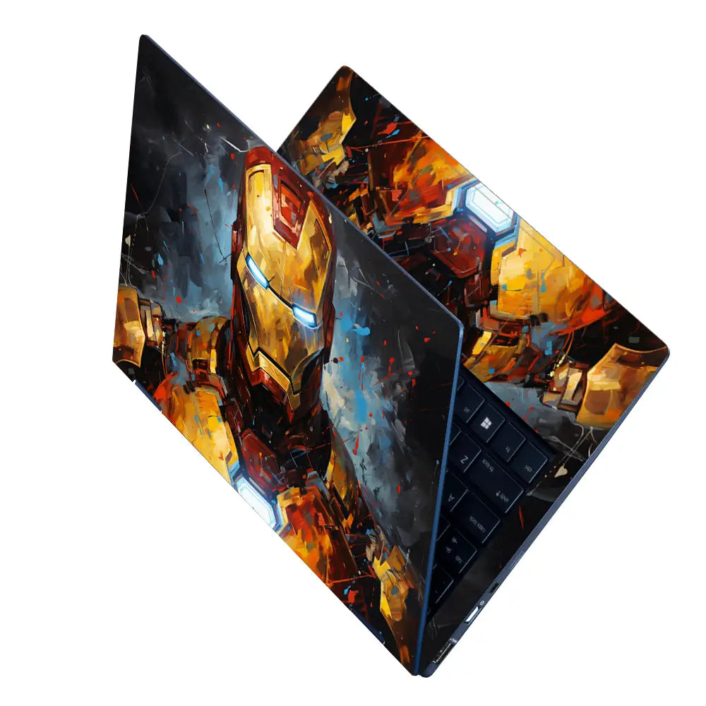 Iron Man Brush Stroke Art Laptop Skin - View 2