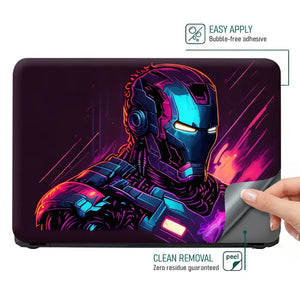 Iron Man Purple Laptop Skin - View 4