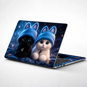 Kittens Blue Beanies Yin Laptop Skin - View 1