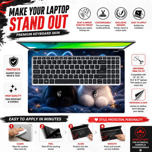 Kittens Blue Beanies Yin Laptop Skin - View 5