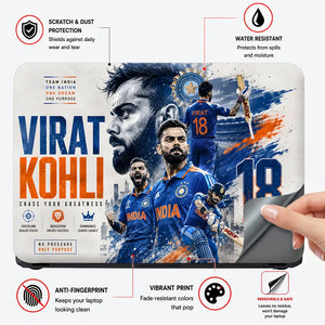 Kohli Chase Greatness Team India Laptop Skin - View 4