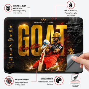 Kohli GOAT Gold RCB Laptop Skin - View 4