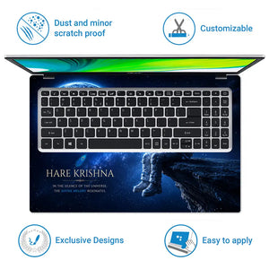 Krishna Astronaut Flute Laptop Skin - View 5