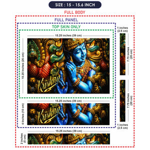 Krishna Blue Statue Ornate Side Laptop Skin - View 8