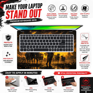 Krishna Cows Sunset Flute Laptop Skin - View 5