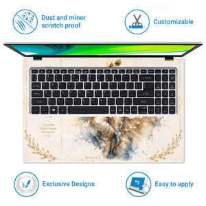 Krishna Dancing Flute Divine Timing Quote Laptop Skin - View 5