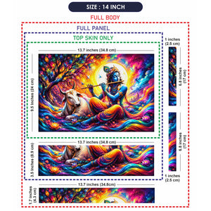 Krishna Flute Cow Color Swirl Laptop Skin - View 7