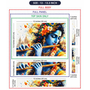Krishna Flute Flowers Temple Laptop Skin - View 6