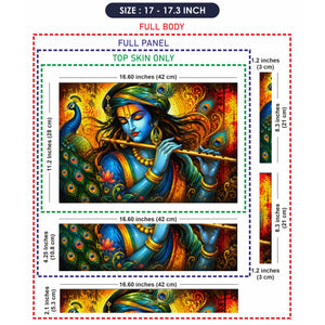 Krishna Flute Peacock Art Laptop Skin - View 9