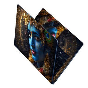 Krishna Gold Close Face Laptop Skin - View 2